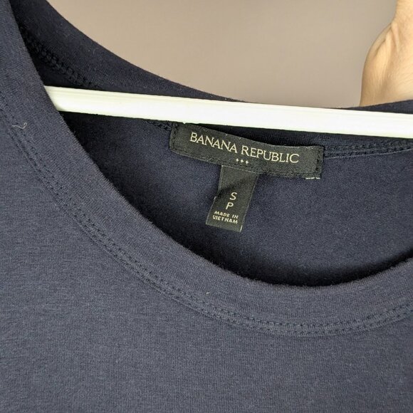 Banana Republic Factory Keyhole Back Jersey Dress Navy Blue Size Small - Picture 3 of 3